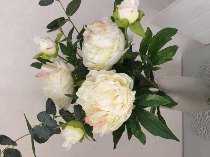 Фотография покупателя товара Цветы искусственные "Пион дуо" 12х60 см, белый
