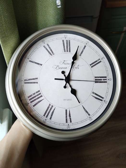 Фотография покупателя товара Часы настенные, серия: Классика, плавный ход, d-31 cм, серый перламутр