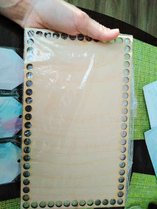 Фотография покупателя товара Заготовка для вязания "Прямоугольник", донышко фанера 3 мм, 25×15 см, d=9мм - Фото 1