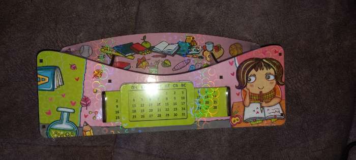 Фотография покупателя товара Органайзер для канцелярских предметов "Школа удобств", вечный календарь, цветной, розовый
