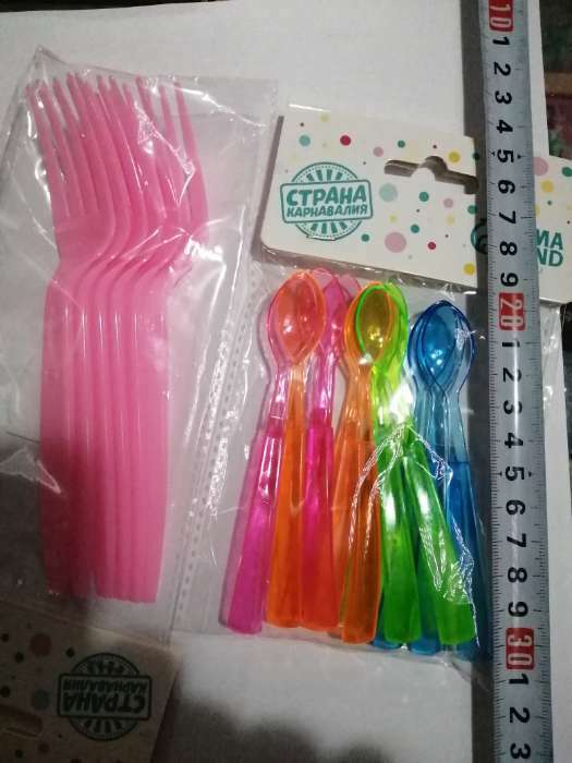 Фотография покупателя товара Ложки пластиковые, набор 12 шт., цвета МИКС