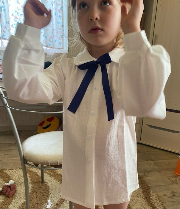 Фотография покупателя товара Рубашка детская KAFTAN, размер 36 (134-140 см), цвет белый - Фото 1