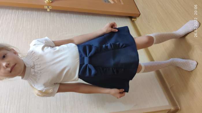 Фотография покупателя товара Школьная юбка для девочки, рост 122-128 см, цвет синий - Фото 1