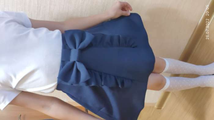 Фотография покупателя товара Школьная юбка для девочки, рост 134 -140 см, цвет синий - Фото 2