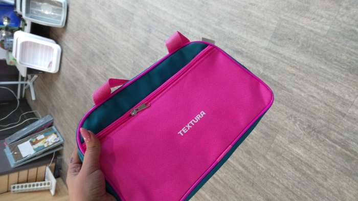 Фотография покупателя товара Сумка для обуви на молнии, наружный карман, TEXTURA, цвет розовый - Фото 6