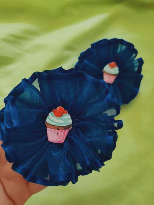 Фотография покупателя товара Лента декоративная, капроновая/атласная, 40 мм, 18 ± 1 м, цвет синий - Фото 11