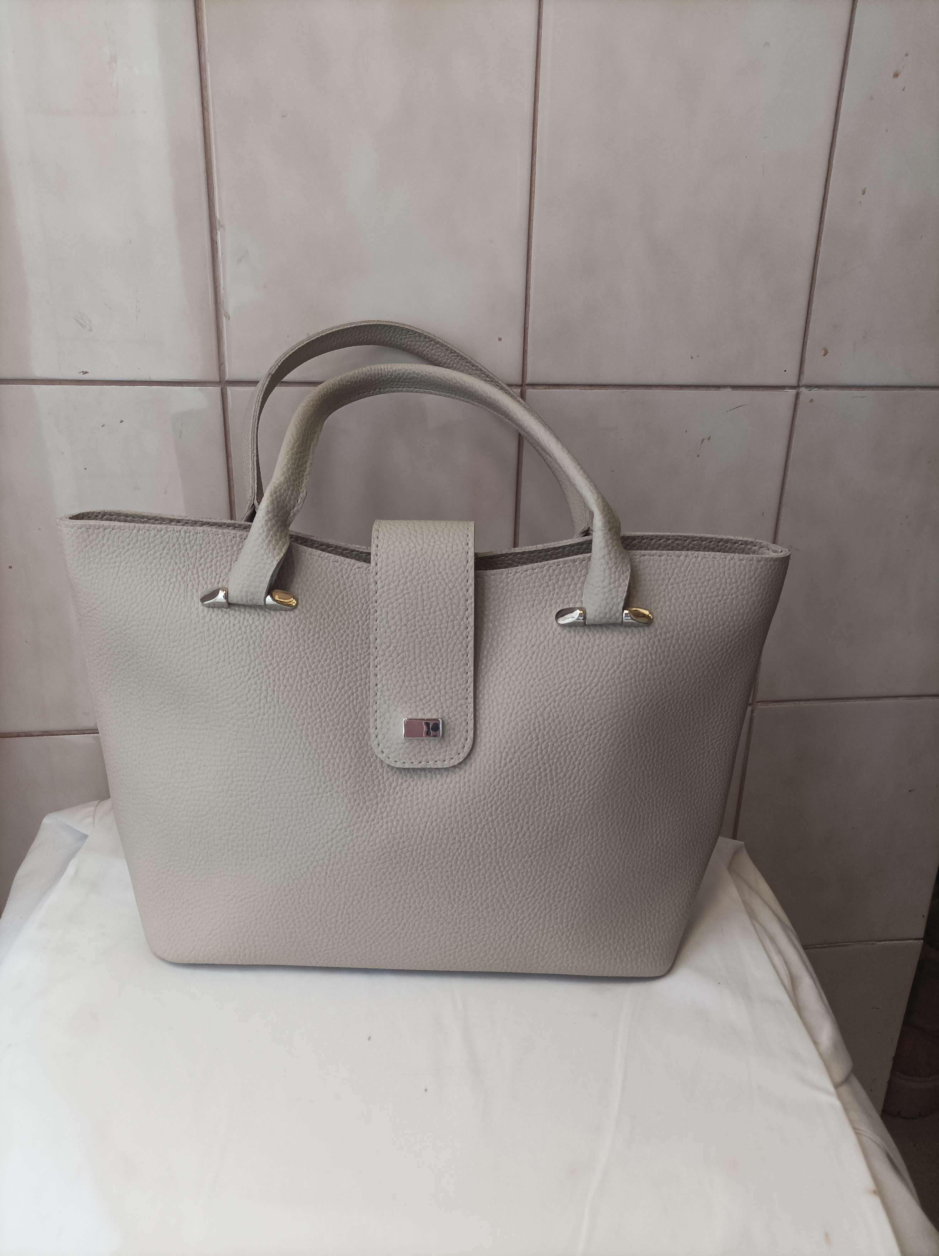 Фотография покупателя товара Сумка-тоут на молнии, цвет серый - Фото 1