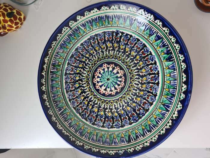 Фотография покупателя товара Ляган Риштанская Керамика "Узоры", 42 см, синий - Фото 2