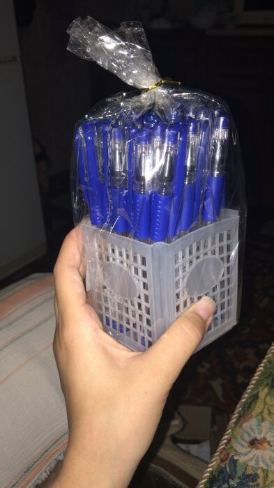 Фотография покупателя товара Ручка шариковая 0.5 мм, стержень синий, с резиновым держателем (штрихкод на штуке) - Фото 4