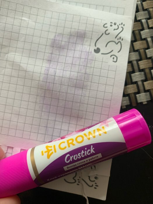Фотография покупателя товара Клeй-карандаш 8 гр, Crown Magic PVP, с цветным индикатором - Фото 3