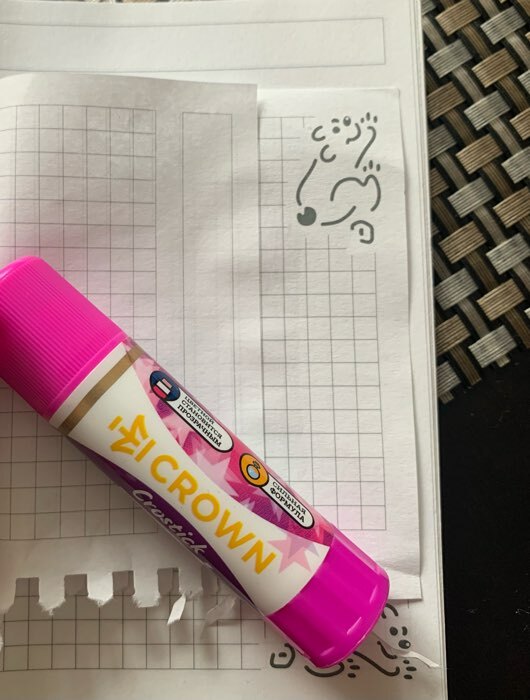 Фотография покупателя товара Клeй-карандаш 8 гр, Crown Magic PVP, с цветным индикатором - Фото 4