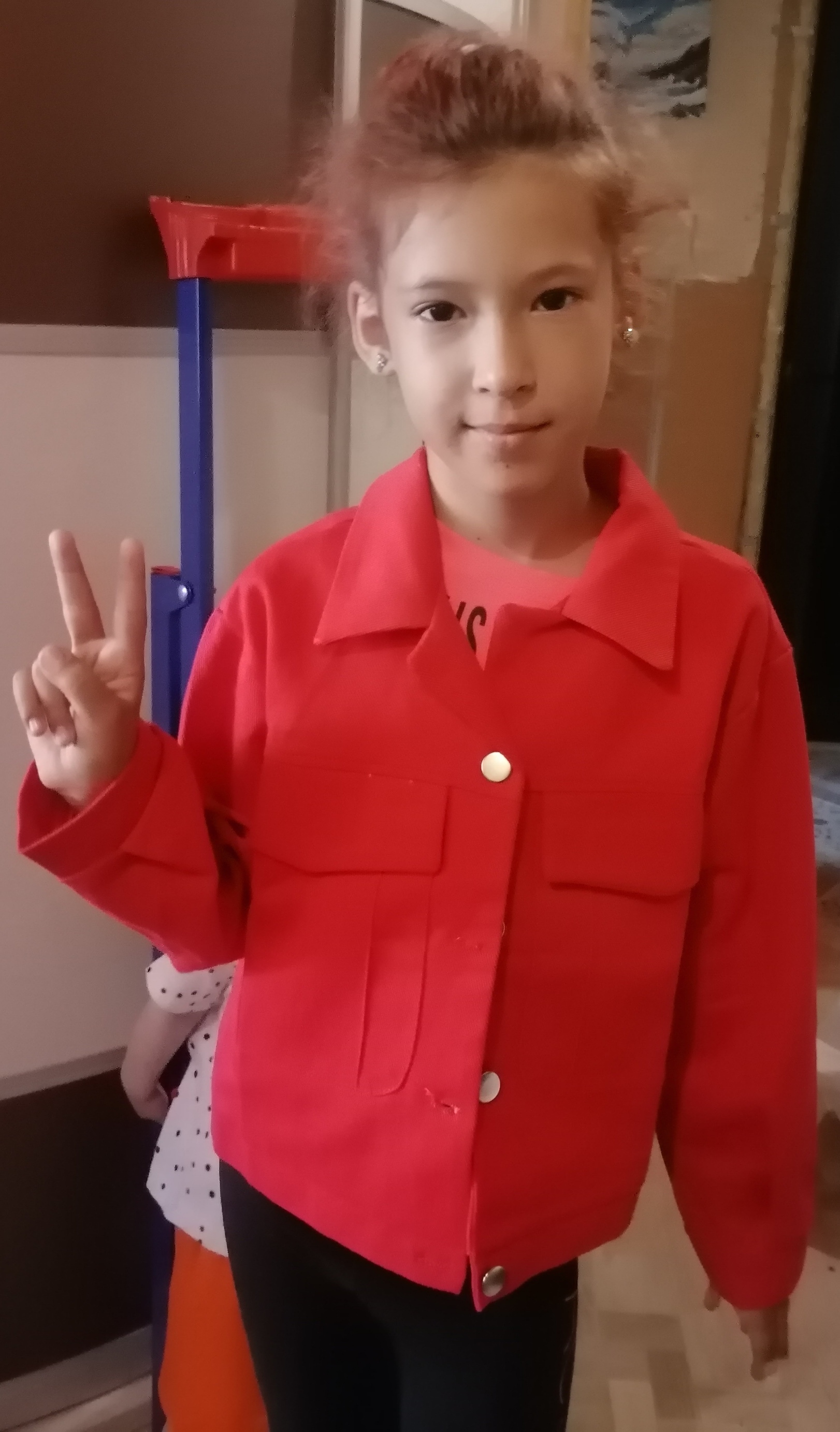 Фотография покупателя товара Жакет для девочки MINAKU: Casual collection KIDS, цвет красный, рост 110 см - Фото 1