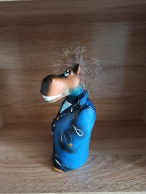 Фотография покупателя товара Копилка "Конь в пальто" 10х11х22см, синий - Фото 2