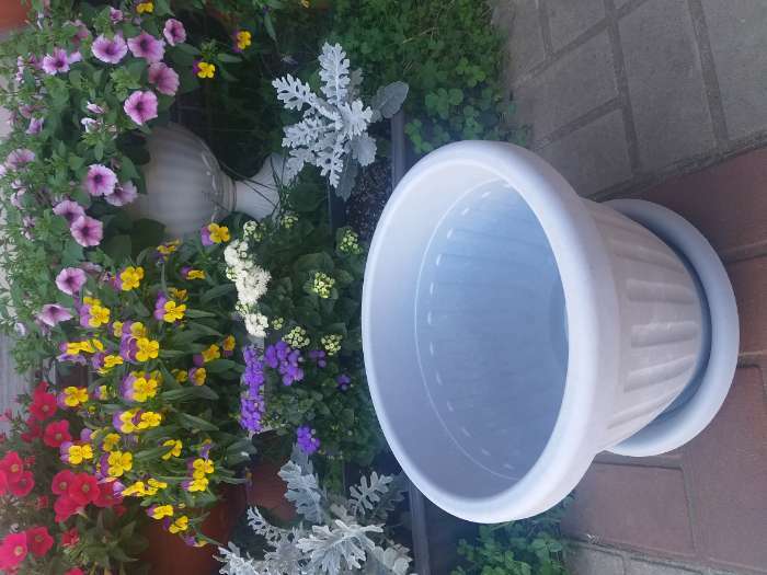 Фотография покупателя товара Горшок для цветов с поддоном «Сильвер ЭКО», 4 л, d=23 см, цвет светло-серый - Фото 2