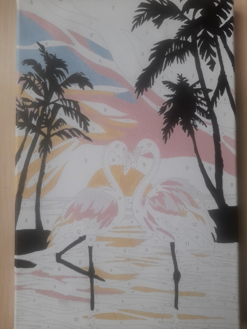 Фотография покупателя товара Картина по номерам на холсте с подрамником «Фламинго на закате», 30х20 см - Фото 5