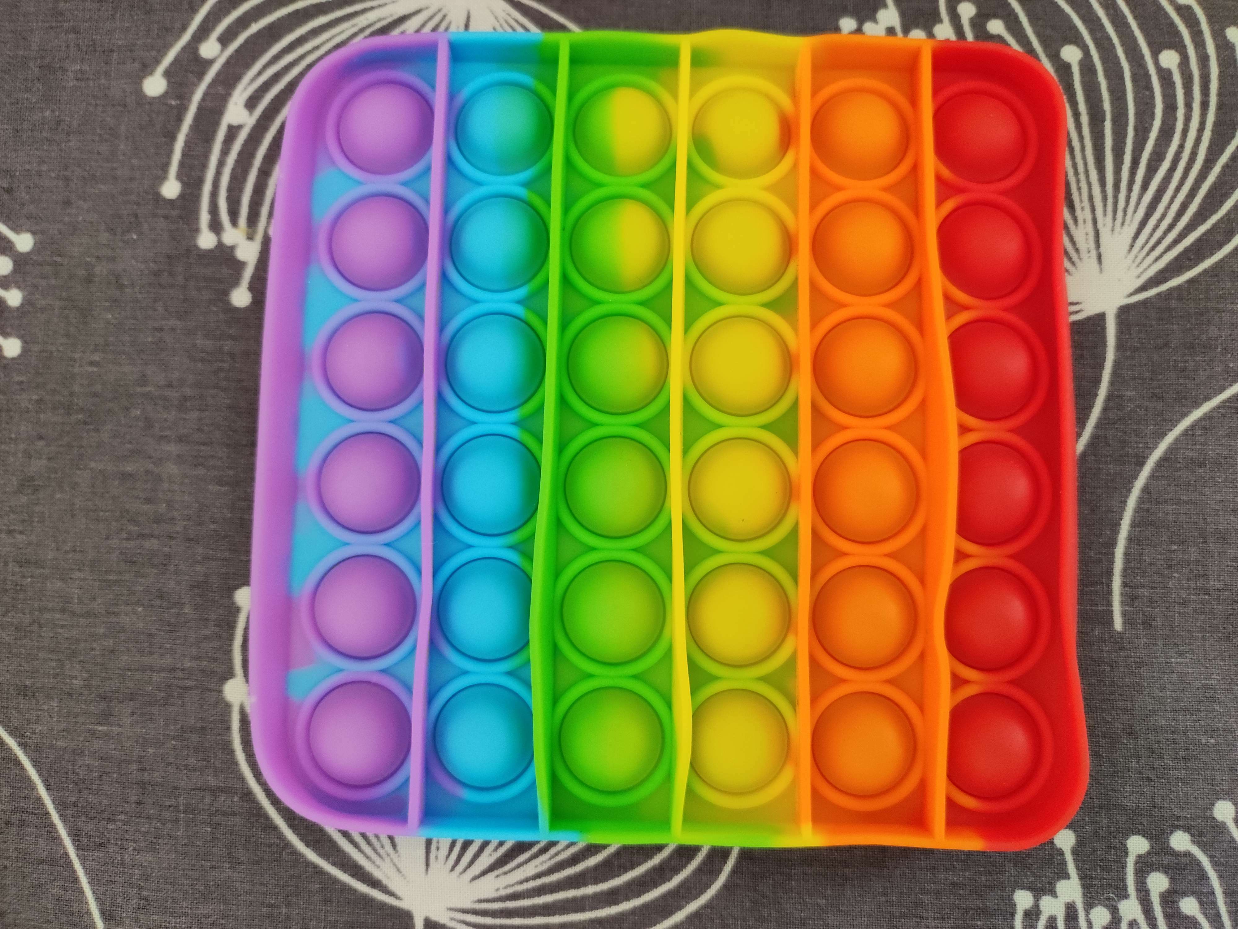 Фотография покупателя товара Антистресс тактильная сенсорная игрушка «POP IT», квадратная, радужная - Фото 8