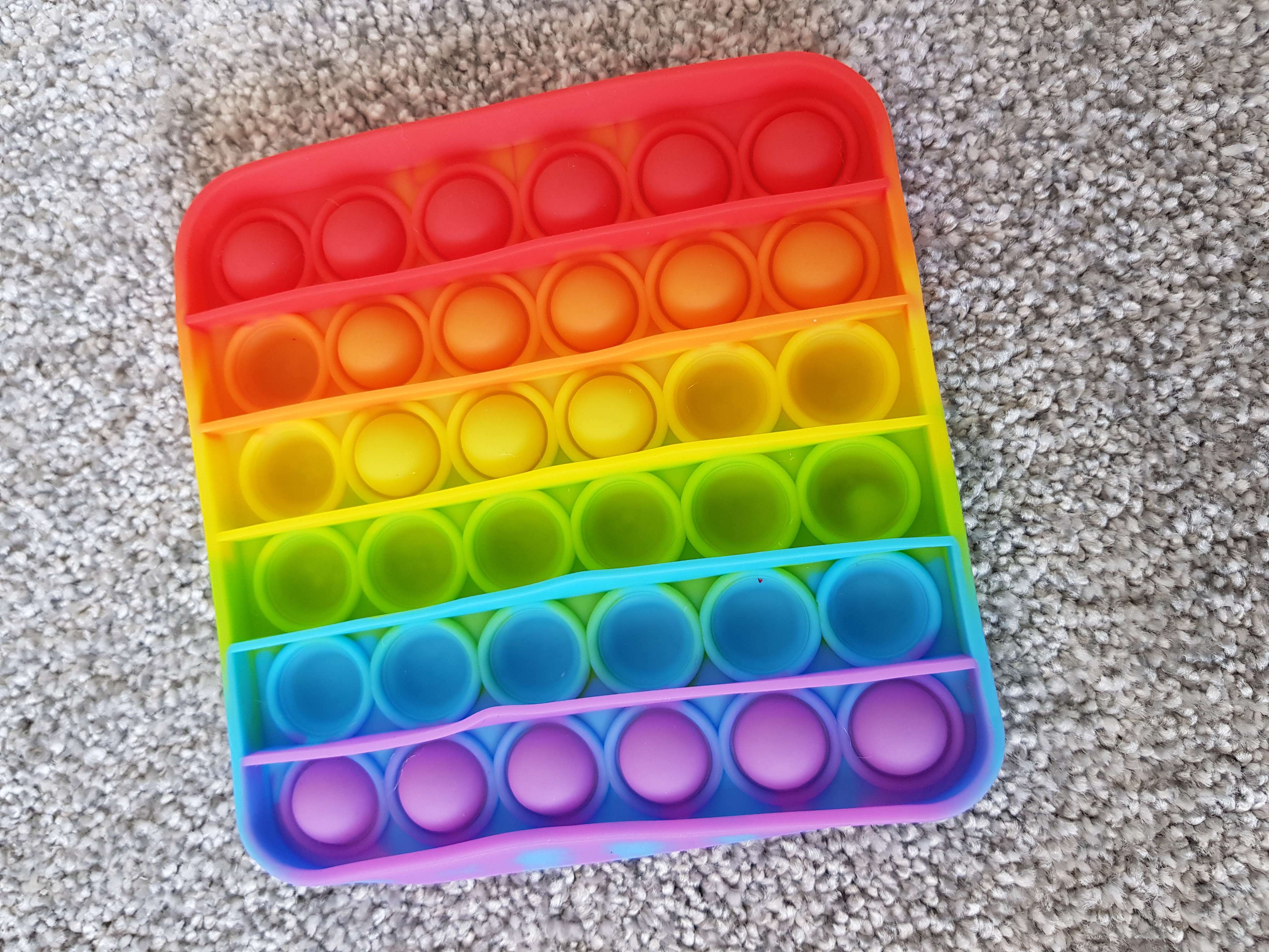 Фотография покупателя товара Антистресс тактильная сенсорная игрушка «POP IT», квадратная, радужная - Фото 7