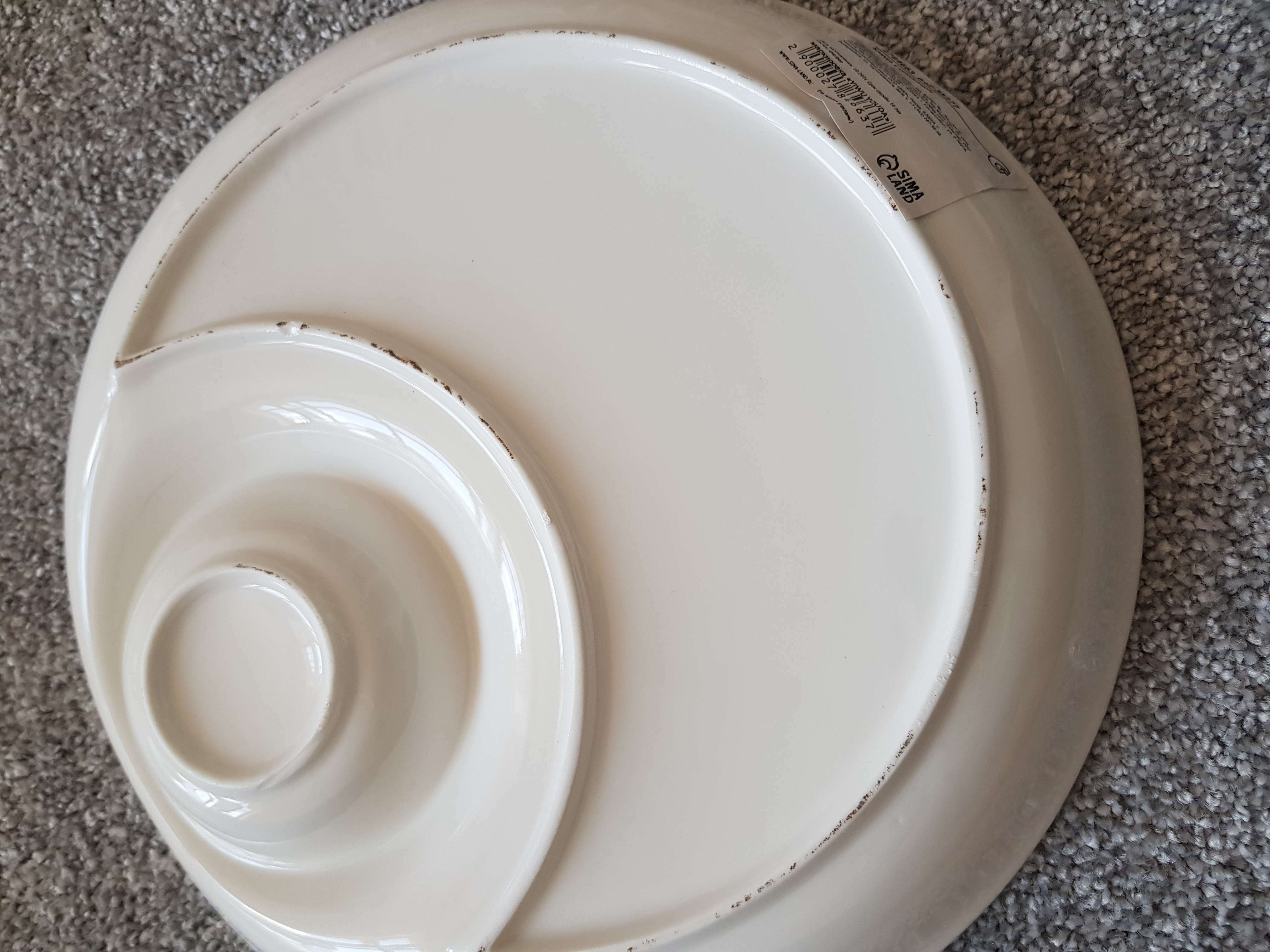 Фотография покупателя товара Блюдо фарфоровое с соусником Доляна White Label, d=25 см, цвет белый