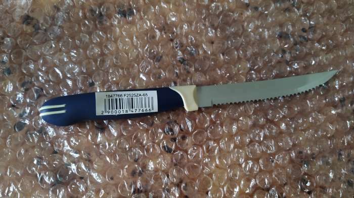 Фотография покупателя товара Нож Доляна «Страйп», зубчатое лезвие 11,5 см - Фото 4