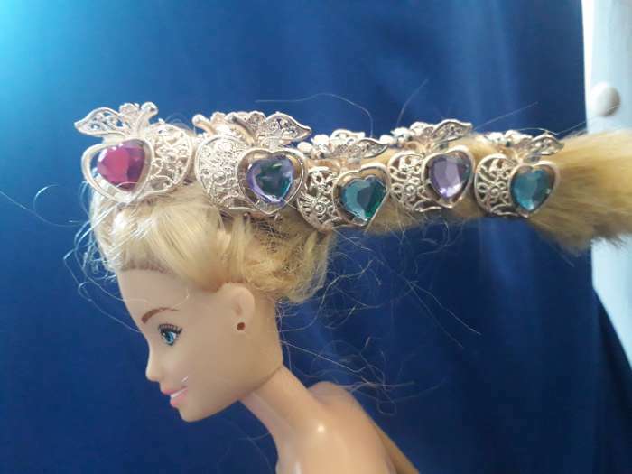Фотография покупателя товара Краб для волос "Арфея" вишенки, 2,3 см, золото микс - Фото 1