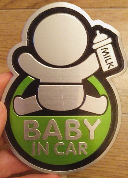 Фотография покупателя товара Наклейка декоративная на автомобиль "Baby in car", зелёный - Фото 1