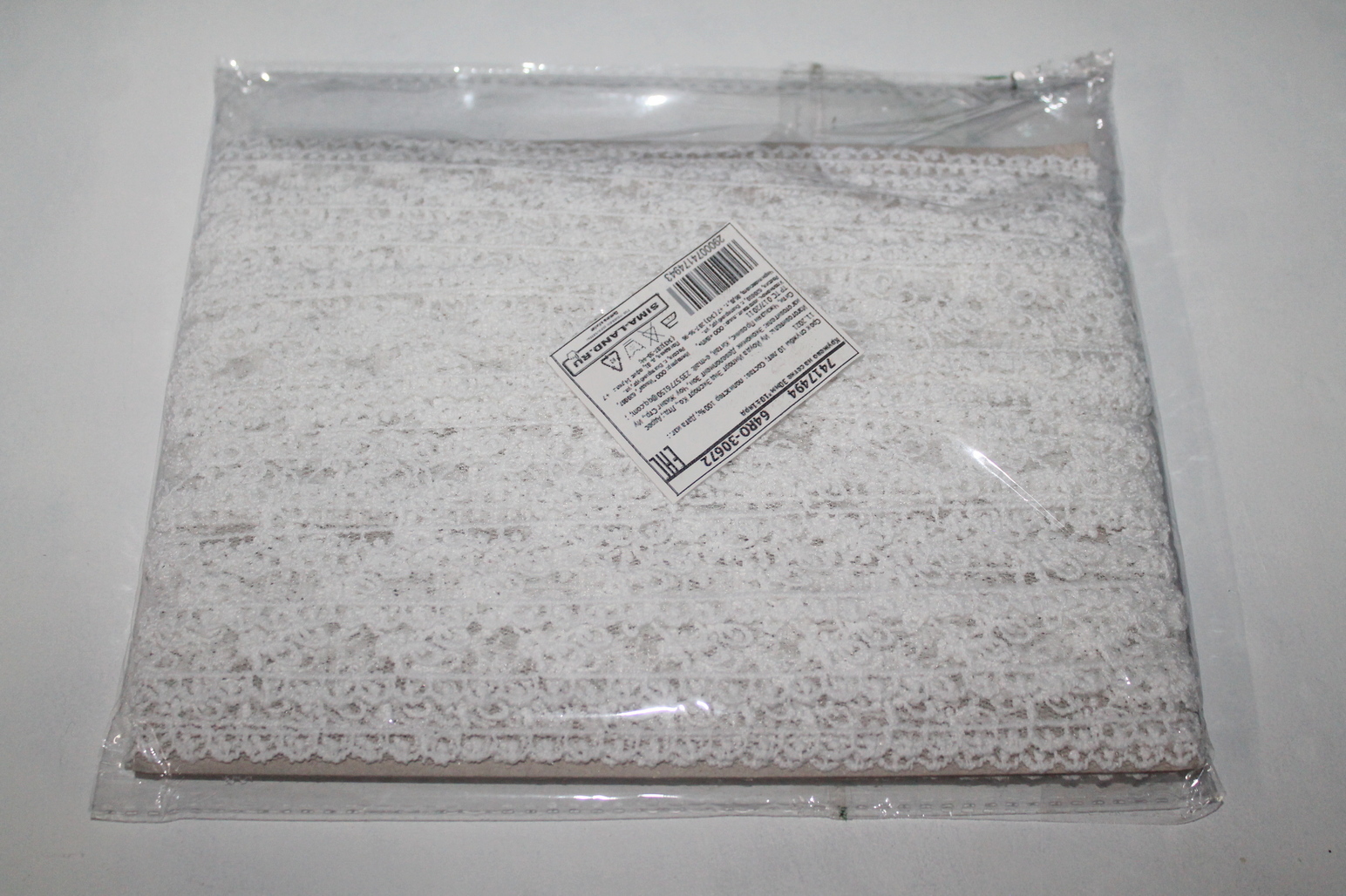 Фотография покупателя товара Кружево на сетке, 30 мм × 9 ± 0,5 м, цвет белый