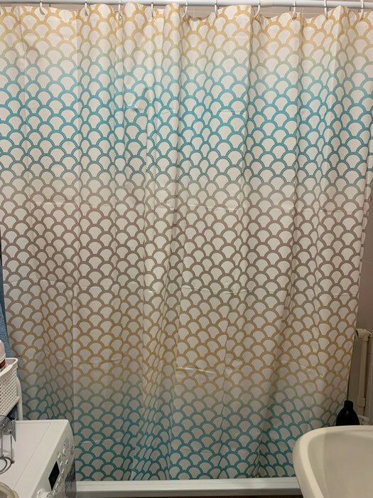 Фотография покупателя товара Штора для ванны Доляна «Чешуя», 180×180 см, EVA - Фото 2