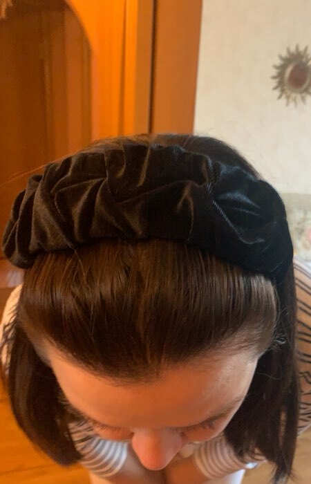 Фотография покупателя товара Ободок для волос "Юнона" классика бархат, 5 см, микс - Фото 3
