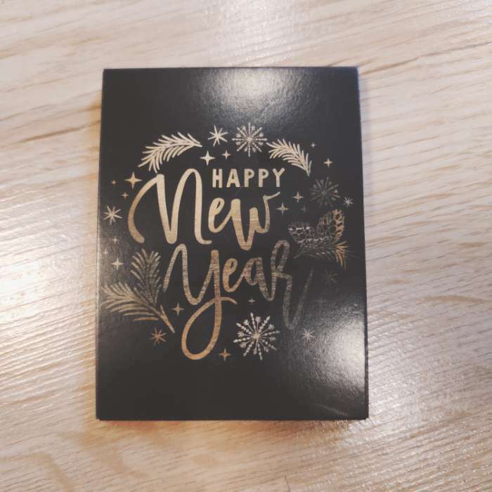 Фотография покупателя товара Открытка-комплимент Happy New Year золото, 8 × 6 см - Фото 3