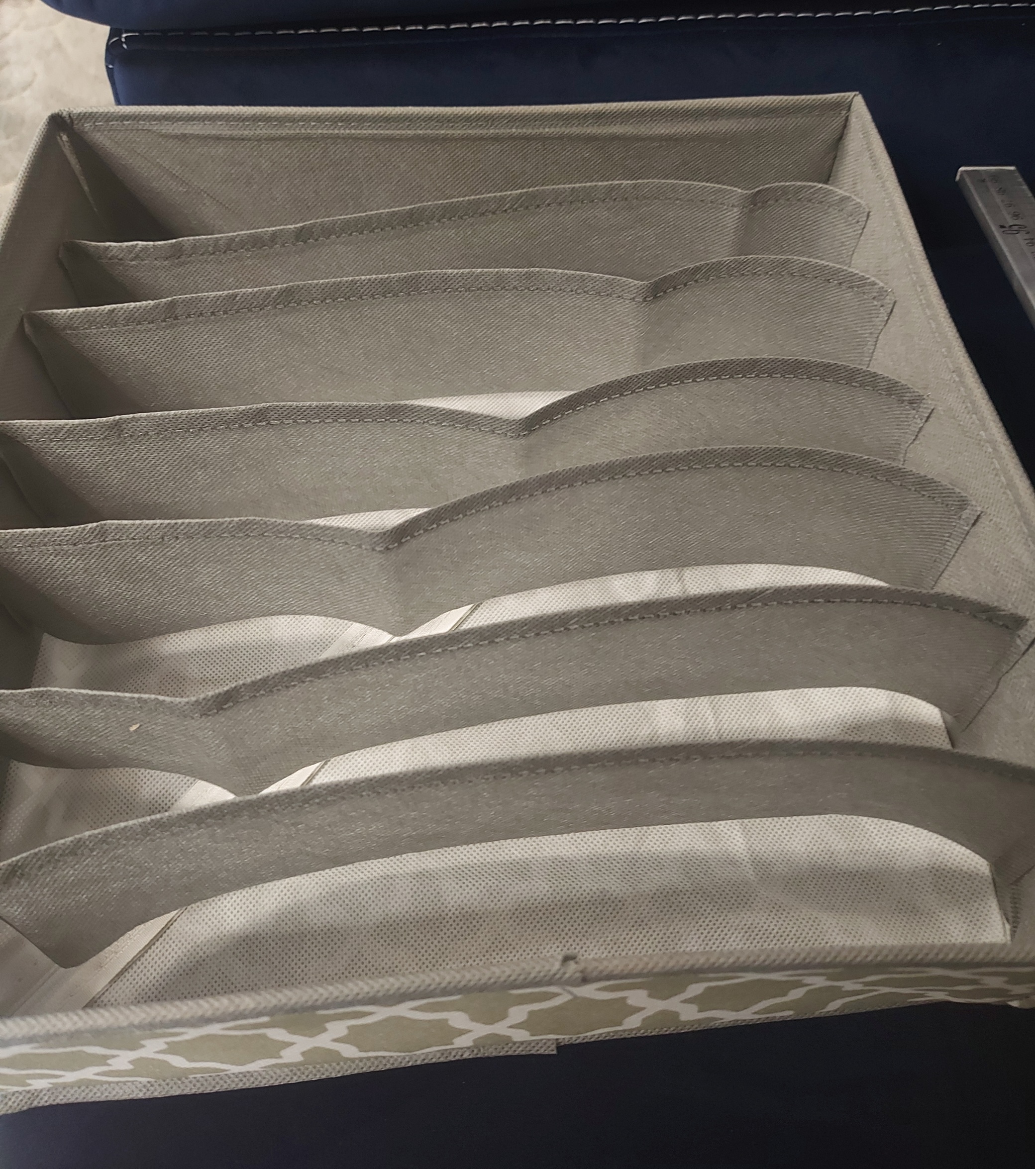 Фотография покупателя товара Органайзер для хранения белья «Гранж», 7 ячеек, 33×32×10 см, цвет серый - Фото 3