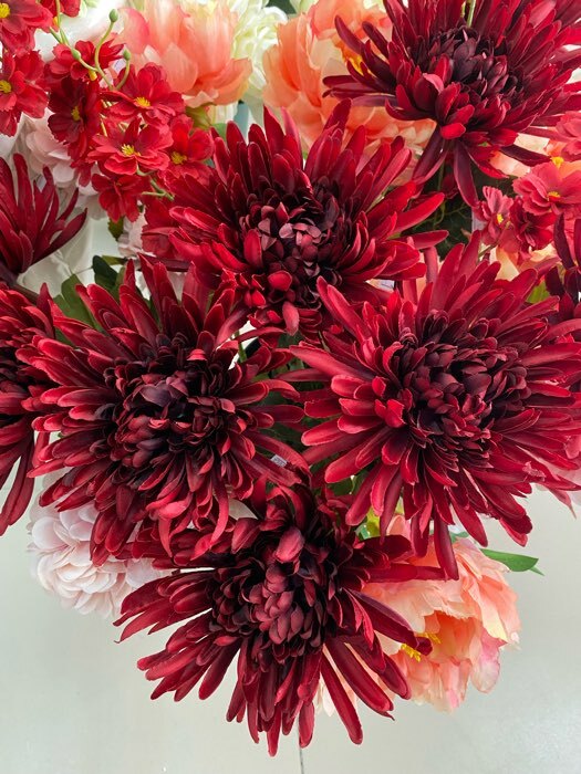 Фотография покупателя товара Цветы искусственные "Астра пионовидная" 17х63 см, бордовый