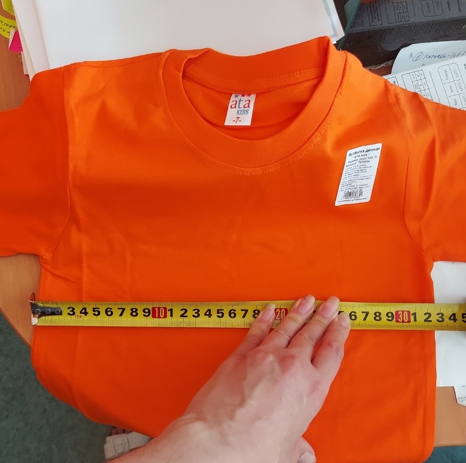 Фотография покупателя товара Футболка детская, цвет оранжевый, рост 122 см - Фото 15