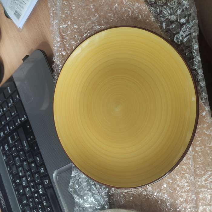Фотография покупателя товара Тарелка керамическая десертная Доляна «Морской мир», d=19 см, цвет жёлтый