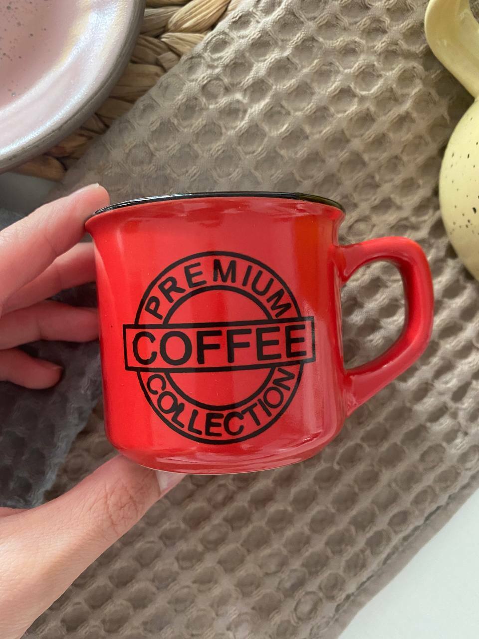 Фотография покупателя товара Кружка керамическая Доляна «Кофе», 165 мл, цвет красный