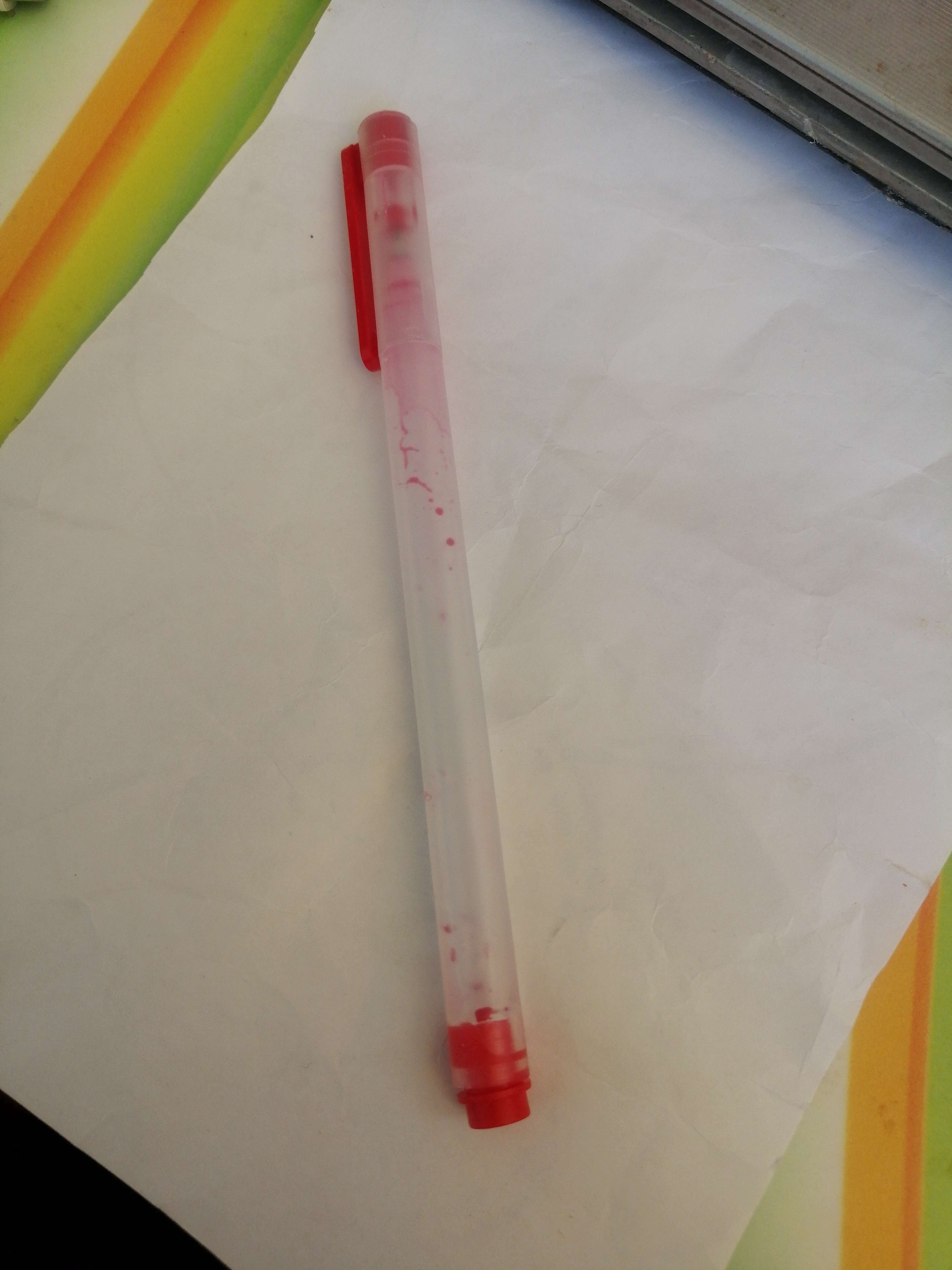 Фотография покупателя товара Ручка для ткани термоисчезающая, цвет красный - Фото 4