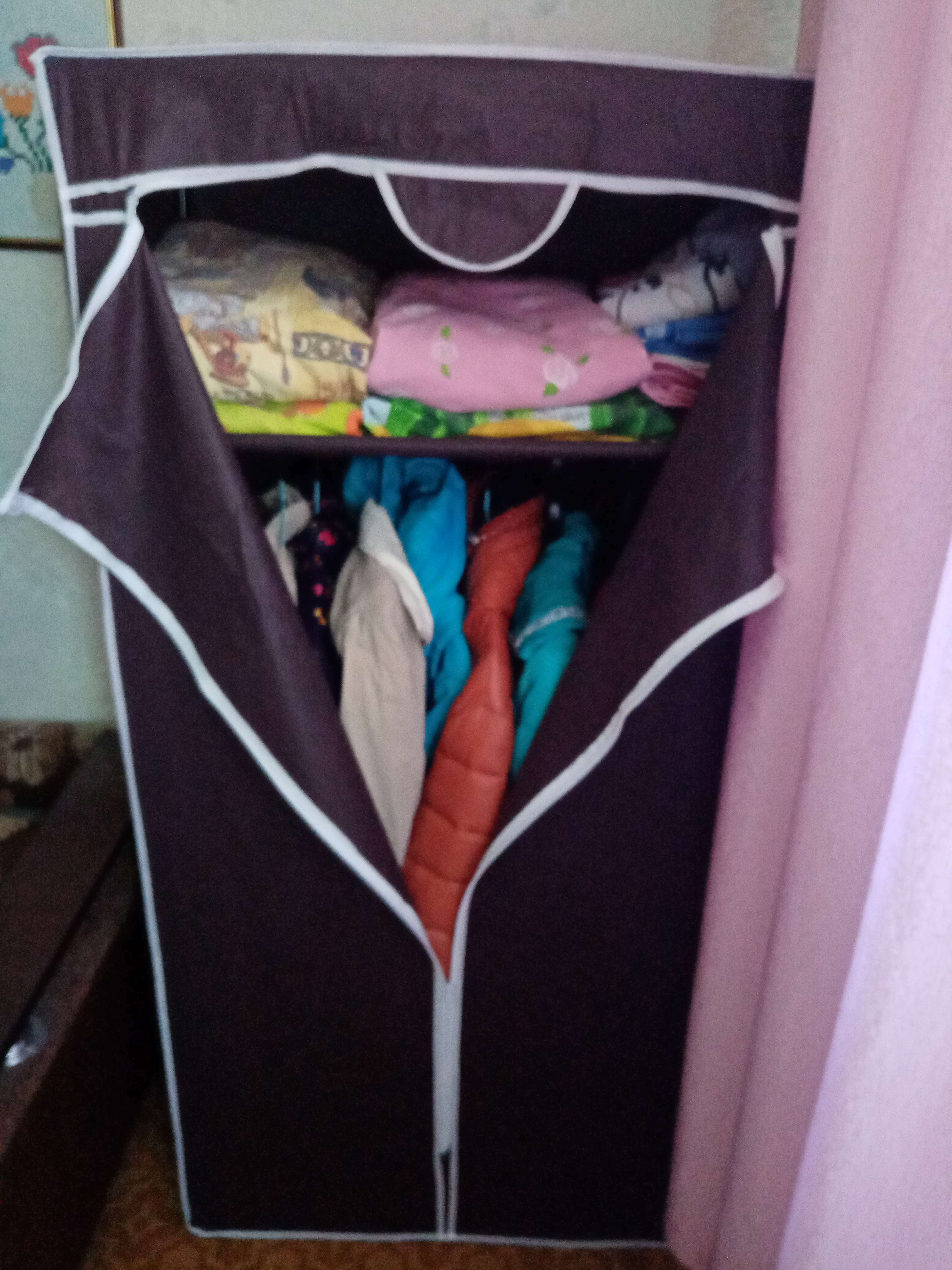 Фотография покупателя товара Шкаф для одежды, 68×43×145 см, цвет бордовый - Фото 2