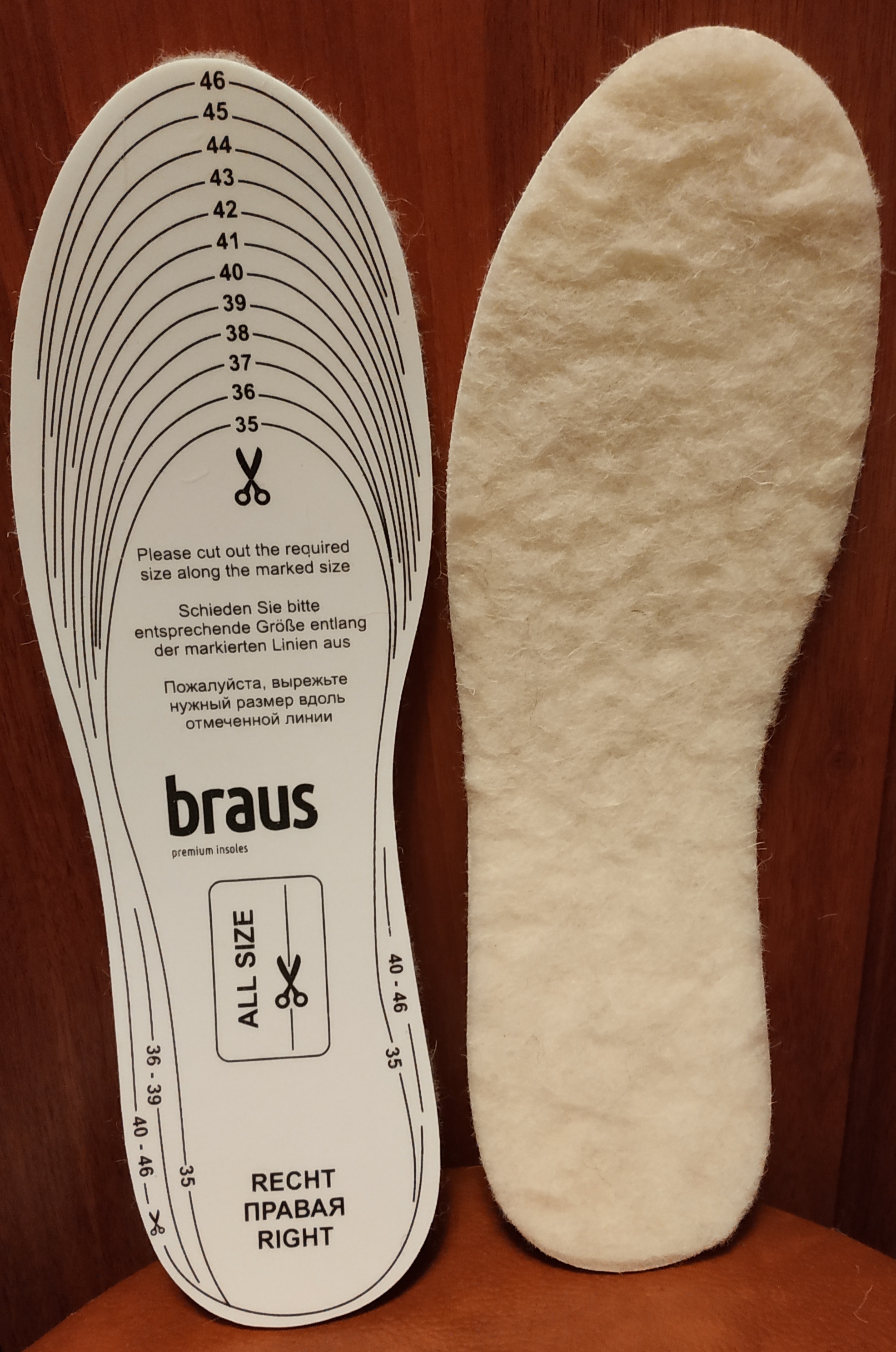 Фотография покупателя товара Стельки зимние Braus WOOL, шерсть, латекс, размер 35-46 - Фото 2