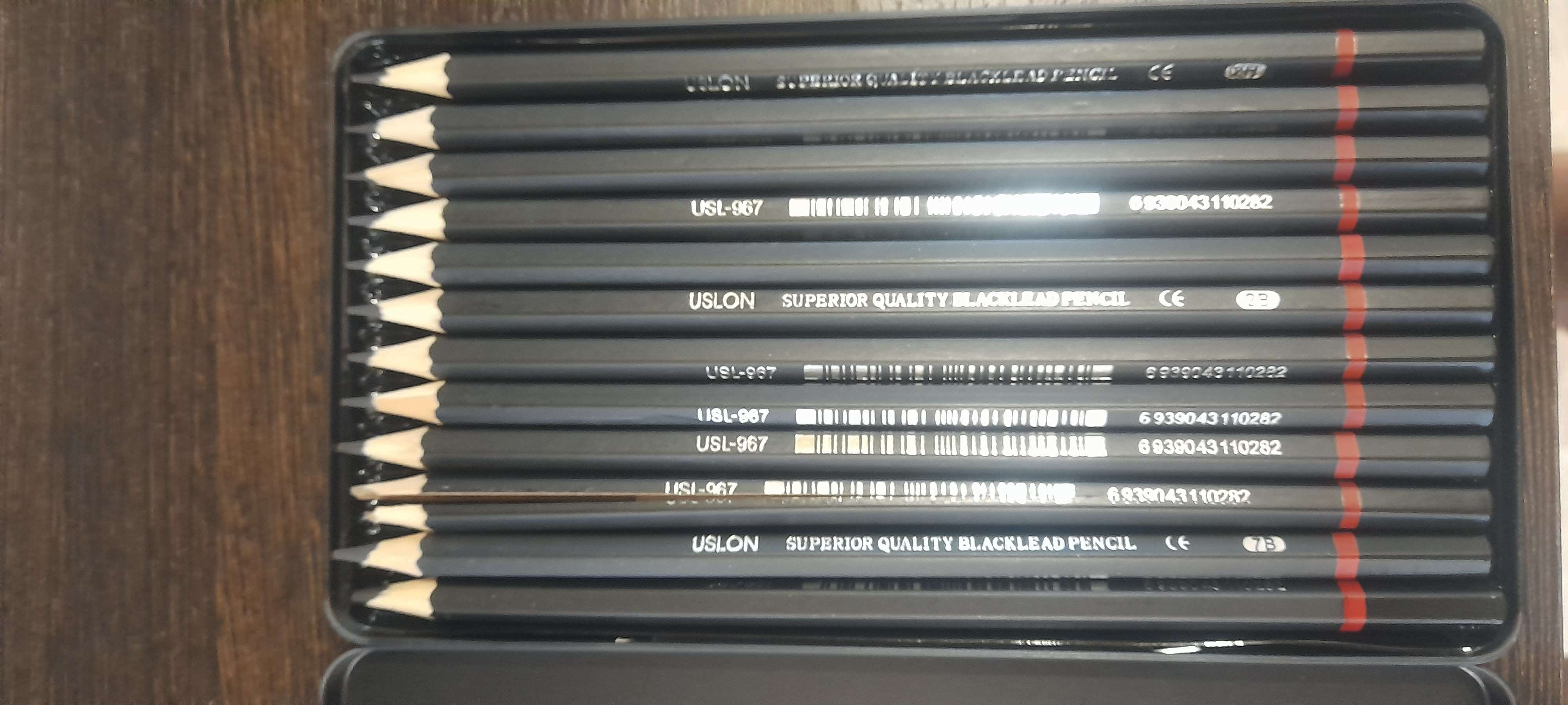 Фотография покупателя товара Набор карандашей чернографитных Gladed Pencil, 12 штук, твердость 2Н-8В - Фото 5