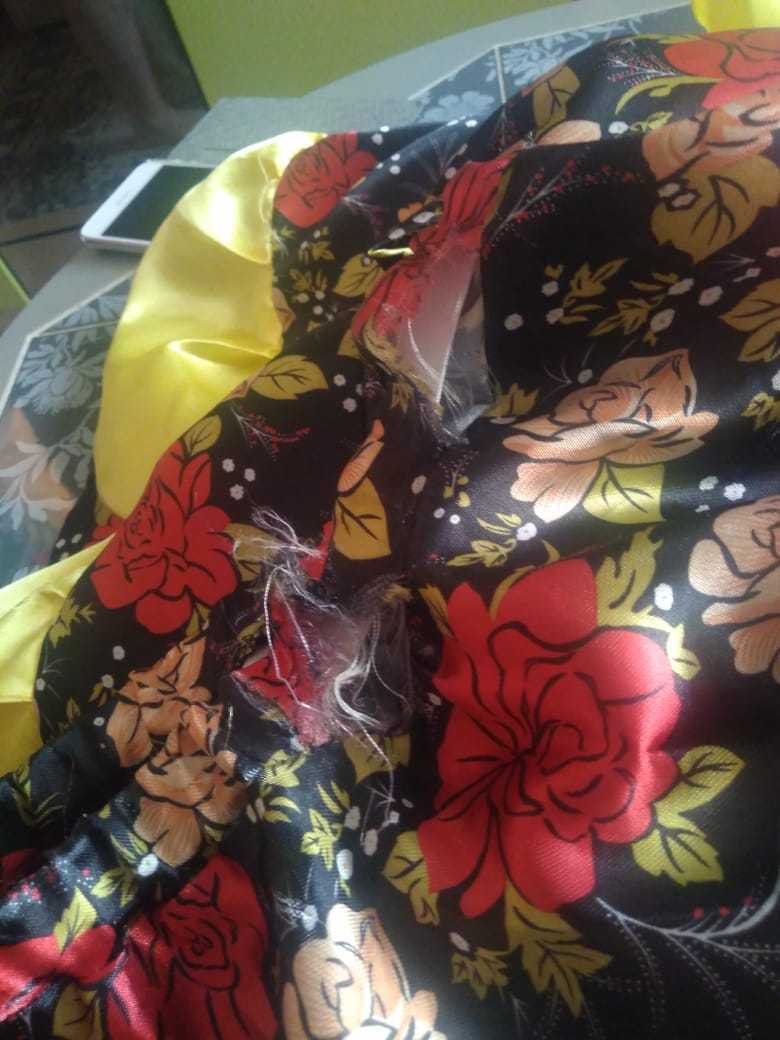 Фотография покупателя товара Карнавальный костюм "Цыганка", косынка, блузка, юбка, пояс, цвет жёлтый, обхват груди 60 см, рост 116 см - Фото 1