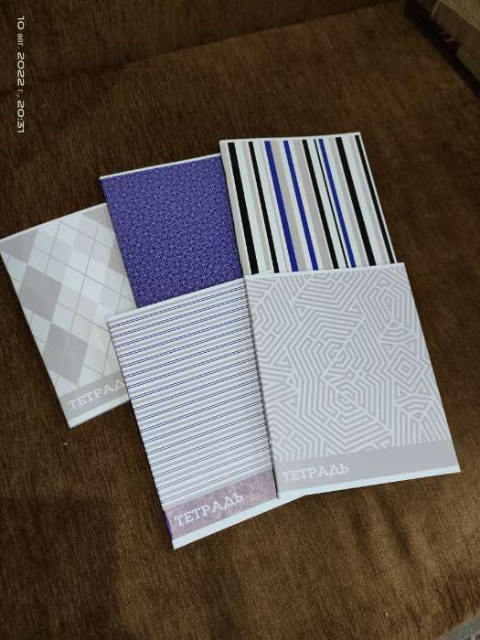 Фотография покупателя товара Комплект тетрадей, 48 листов в клетку, Calligrata «Стильные узоры» - Фото 2