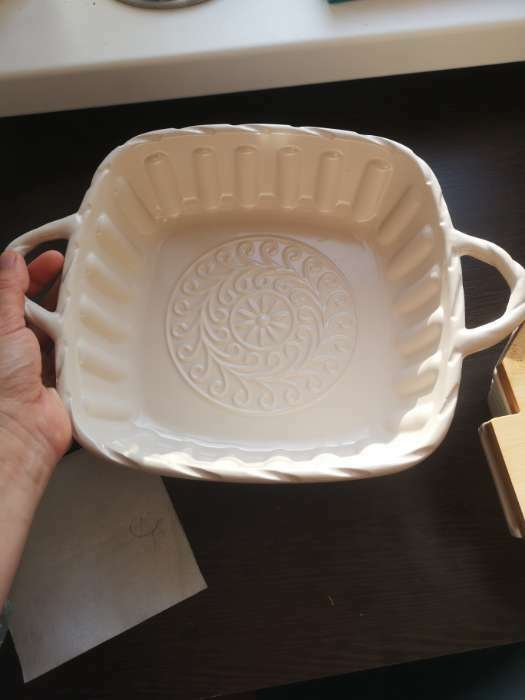 Фотография покупателя товара Форма для выпечки из жаропрочной керамики Доляна «Массимо», 33×25,5×7,5 см см, цвет бежевый - Фото 4