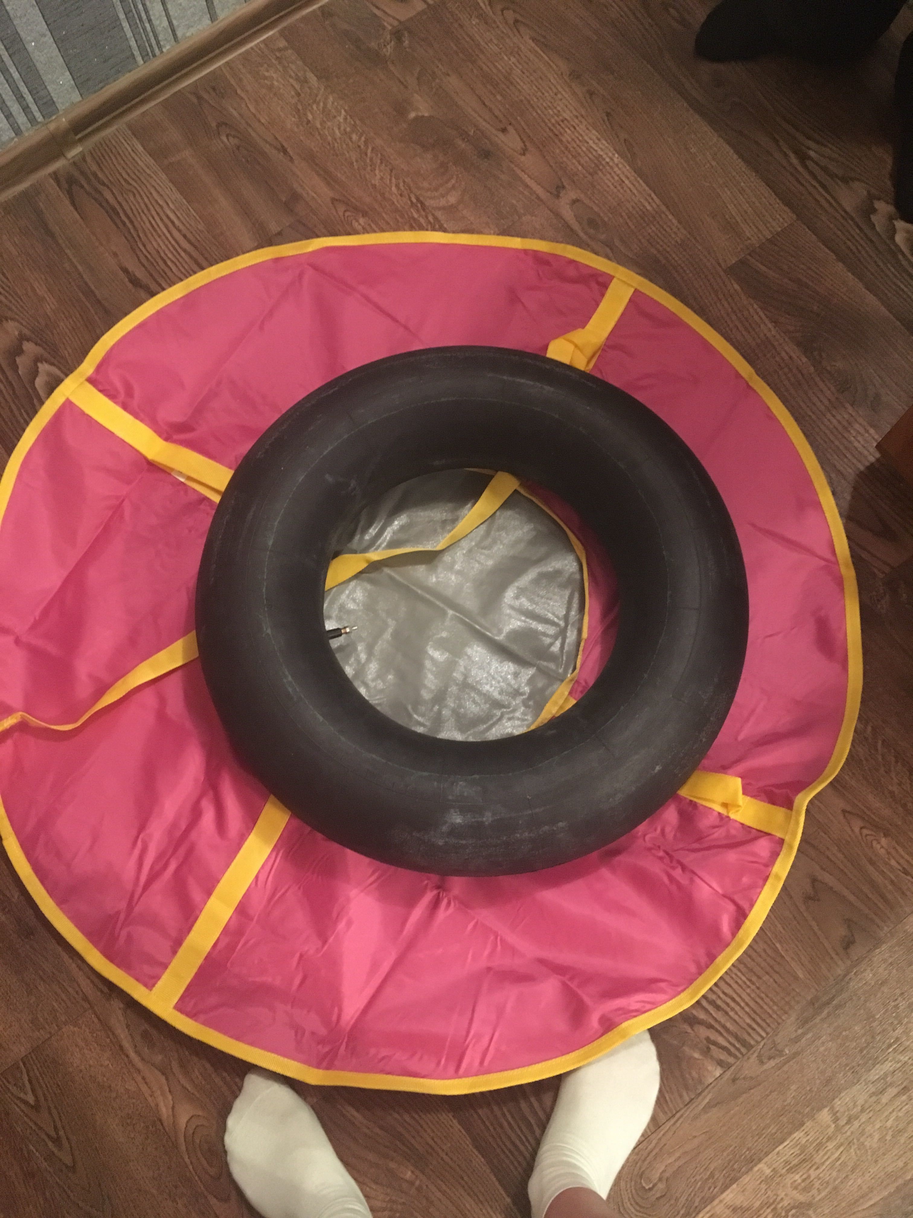Фотография покупателя товара Тюбинг-ватрушка ONLITOP «Эконом», диаметр чехла 60 см, цвета МИКС - Фото 9