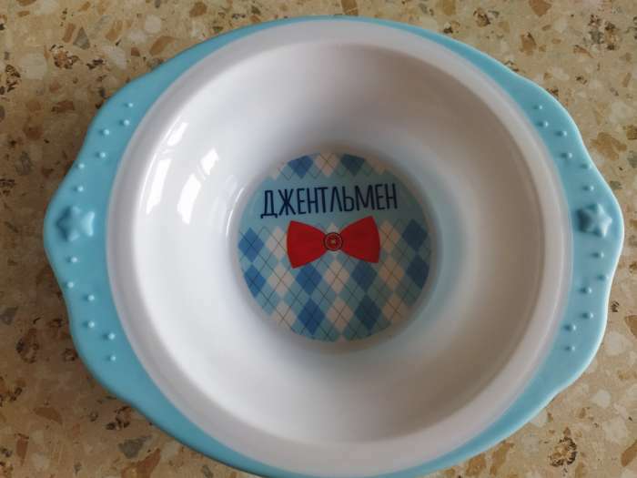 Фотография покупателя товара Набор детской посуды «Джентельмен», тарелка на присоске 250мл, вилка, ложка - Фото 1