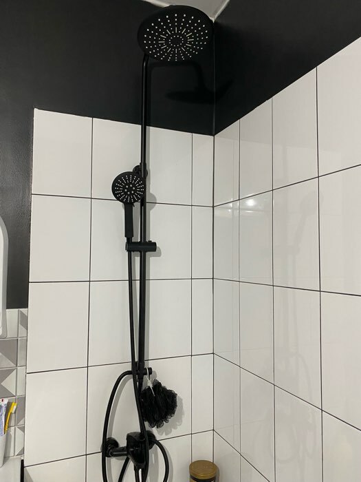 Фотография покупателя товара Душевая система ZEIN ZS-3F, смеситель, тропическая и ручная лейка 3 режима, латунь, черный - Фото 2