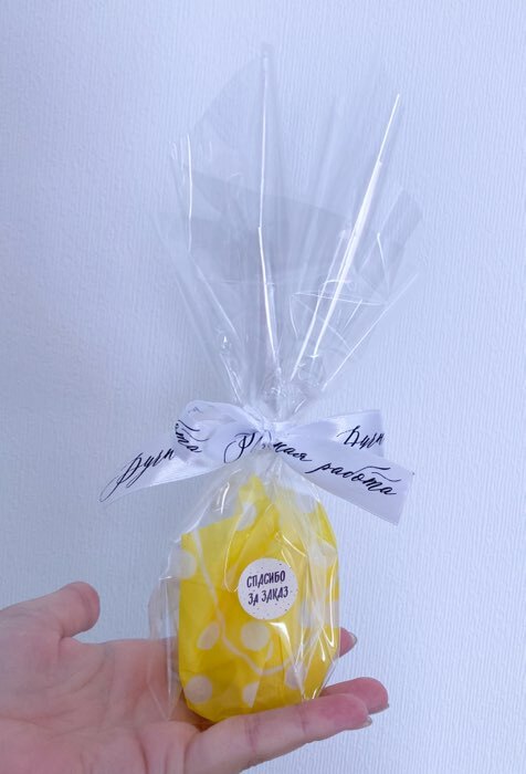 Фотография покупателя товара Лента атласная, подарочная упаковка, «Ручная работа», золотая, 2 см х 22.5 м - Фото 1