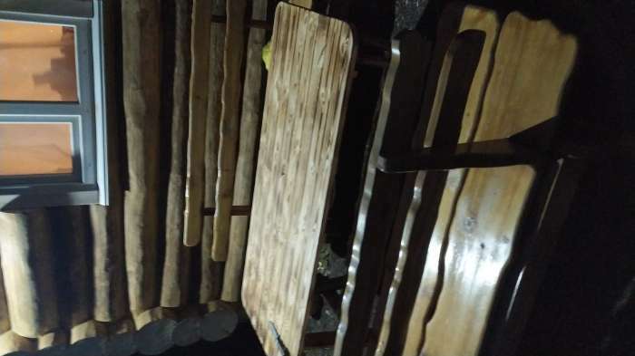 Фотография покупателя товара Стол к набору "Разбойник" 140 см, сосна обожженный лакированный - Фото 1