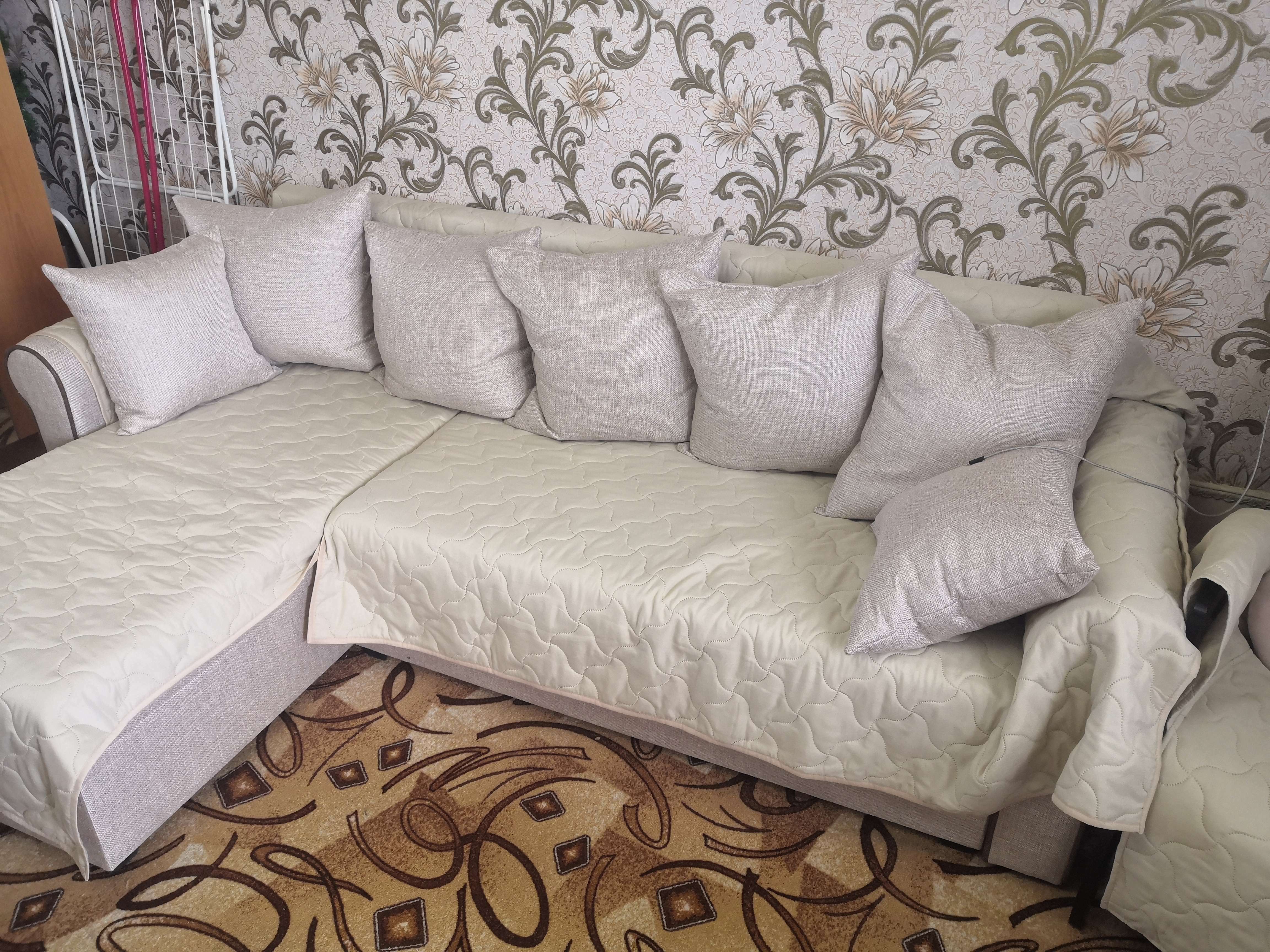 Угловой диван «Рейн», механизм еврокнижка, угол левый, рогожка, корфу 03 /кант бежевый (9134996) - Купить по цене от 43 500.00 руб.
