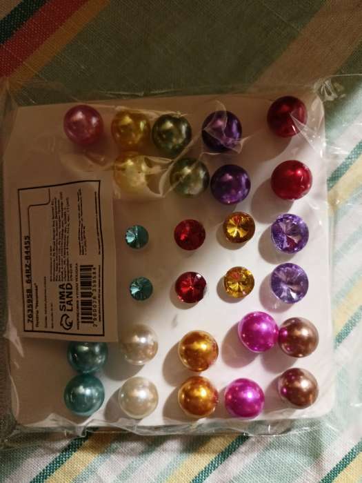 Фотография покупателя товара Пусеты 15 пар «Минимал» шарики d=5-10 мм, цветные - Фото 2