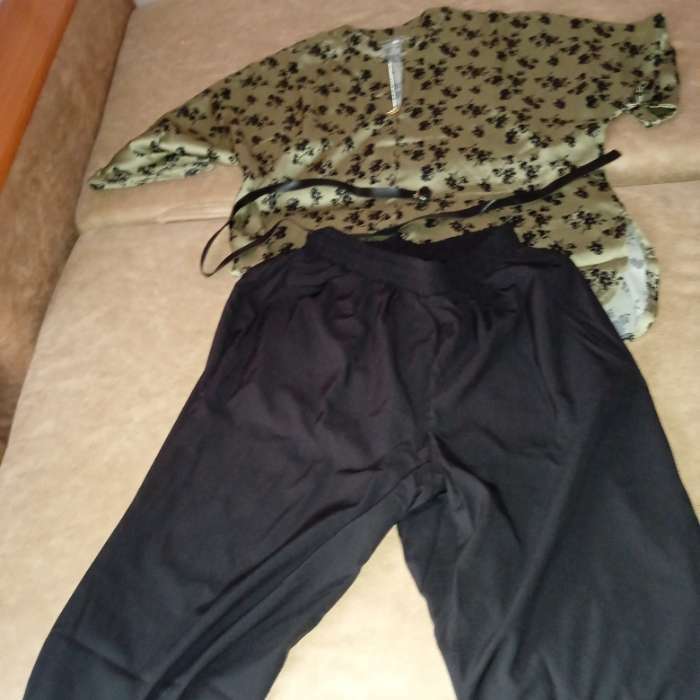 Фотография покупателя товара Костюм женский (туника и брюки), цвет чёрно-белый, принт зебра, размер 56 - Фото 1