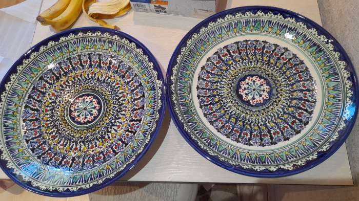 Фотография покупателя товара Ляган Риштанская Керамика "Узоры", 42 см, синий